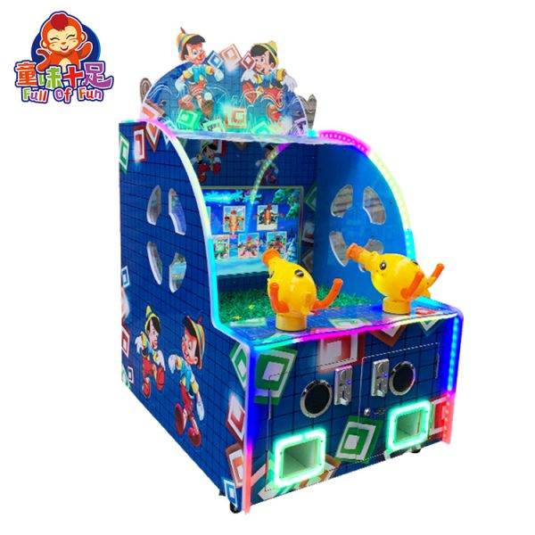 Coin-operated double children's water shooting game machine