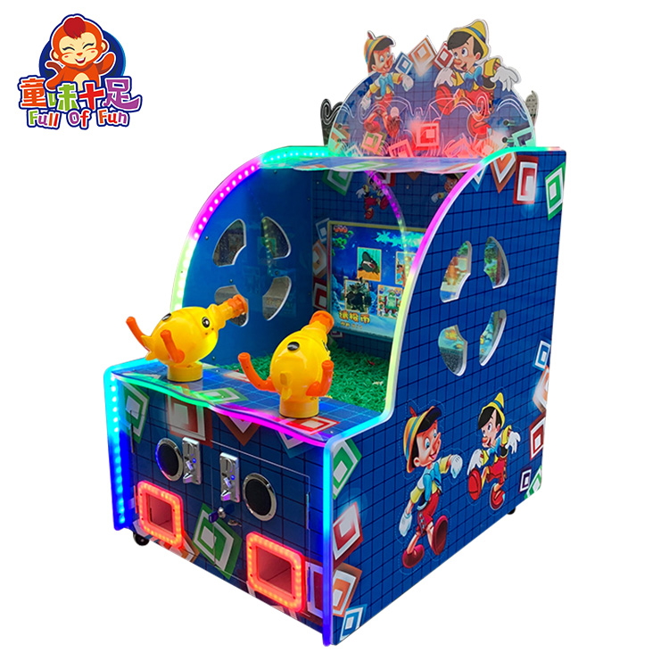 Coin-operated double children's water shooting game machine