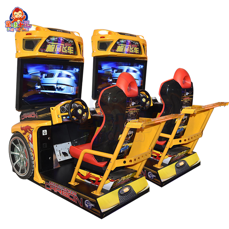 Yellow Color Kids Coin Operated Game Machine Simulator Arcade Need for ...