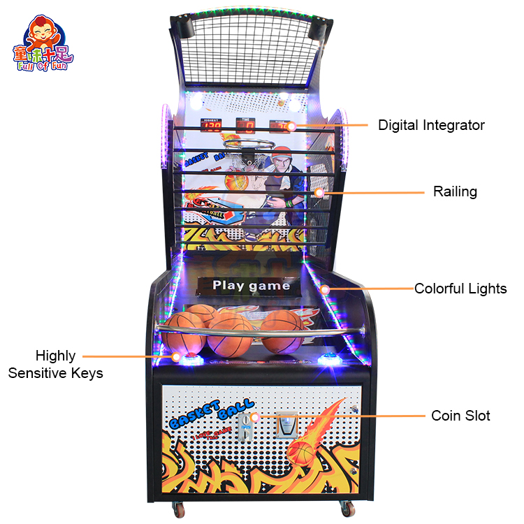 Coin Operated Indoor Electric Basketball Shooting Arcade Game Machine