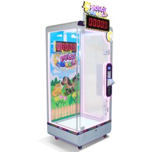 A sleek and modern Lucky 10 Seconds arcade game machine designed for adults. The machine features a digital timer display that counts up in milliseconds, vibrant graphics, and a coin slot for easy operation. Players press a button to stop the timer at exactly 10 seconds to win a prize. Ideal for arcades, amusement parks, and bars.