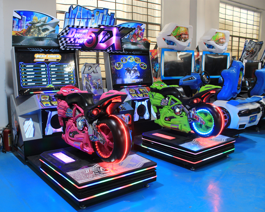 A dynamic and exciting coin-operated Two-Player Motorcycle Racing Game Machine designed for players of all ages. The machine features realistic graphics and sound effects, offering an immersive racing experience. Perfect for arcades and entertainment centers.