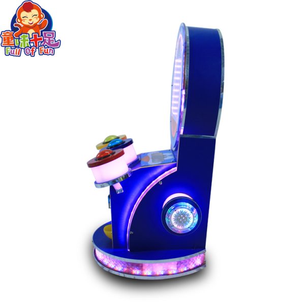 A colorful coin-operated Children's Mini Drummer designed for kids. The machine features vibrant graphics, a user-friendly interface, and interactive drumming gameplay. Ideal for arcades, family entertainment centers, and playrooms, it offers a fun and engaging musical experience for young players.