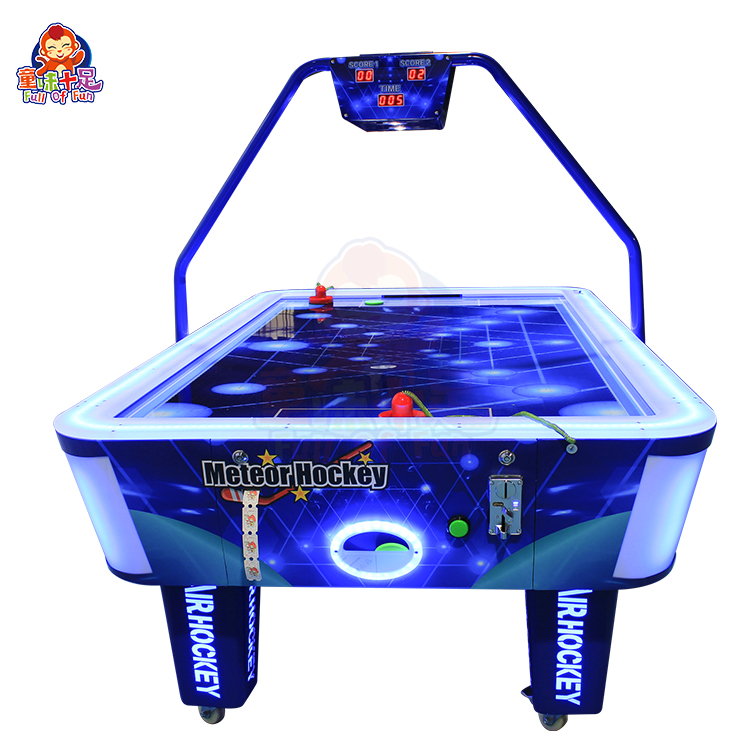 A captivating Shooting Star Air Hockey Game Machine with a meteor-themed design, colorful lights, and fast-paced gameplay, perfect for arcades and entertainment centers. Suitable for both kids and adults.