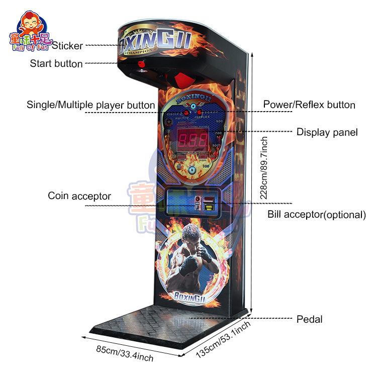 Coin Operated Hard Hitter Boxing Punching Machines Boxer Maquina De Soco Ultimate Big Punch Boxing Game Machine