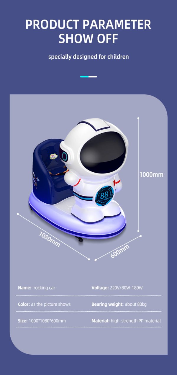 Astronaut-Themed Coin-Operated Kiddie Ride – Space Adventure for Kids!