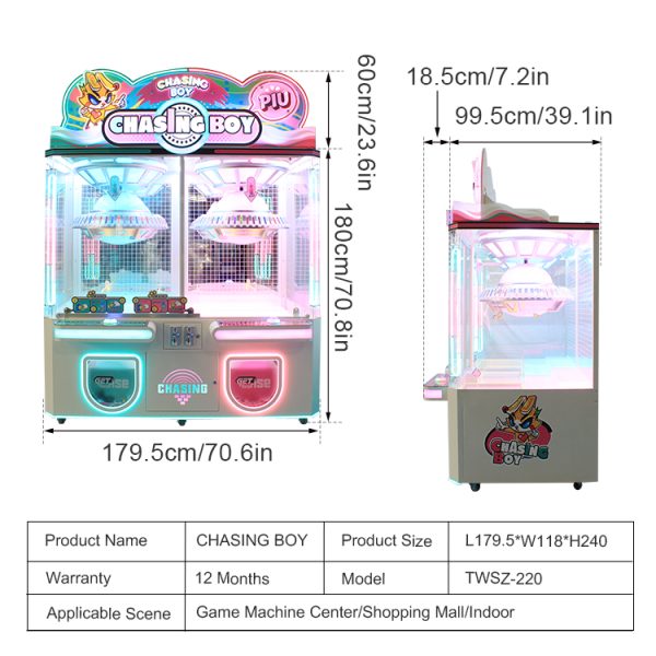 A vibrant Clamp Gift Machine featuring a rotating disk with colorful clamps holding various prizes, showcasing the thrill of winning.