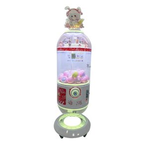 A floating capsule machine designed for dispensing toy capsules, featuring a colorful and engaging design suitable for kids.