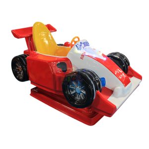 Colorful airplane racing kiddie ride, designed for children with fun graphics and safety features.