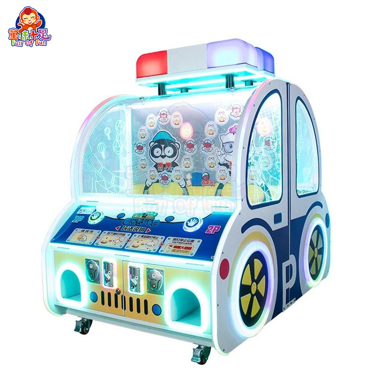 Four-player gashapon machine with multiple stations, offering colorful capsule toys and collectibles.