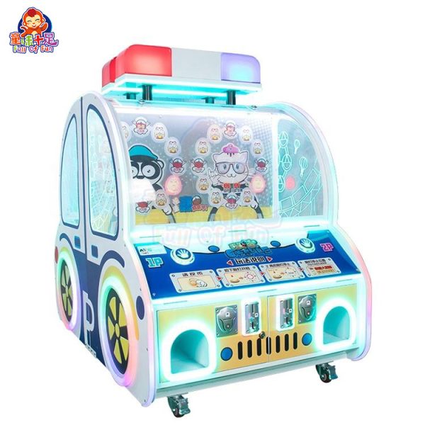 Four-player gashapon machine with multiple stations, offering colorful capsule toys and collectibles.