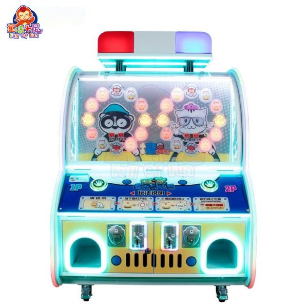 Four-player gashapon machine with multiple stations, offering colorful capsule toys and collectibles.