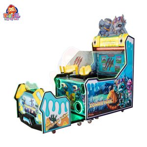 Children's two-player water shooting game machine with fun targets.