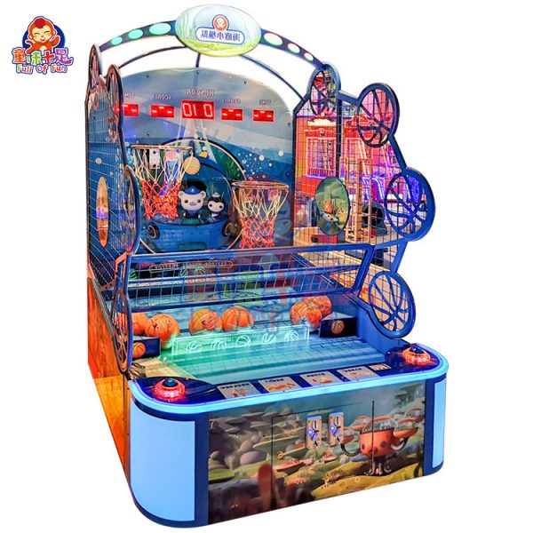 Kids' two-player arcade basketball machine with LED lights and fun gameplay.