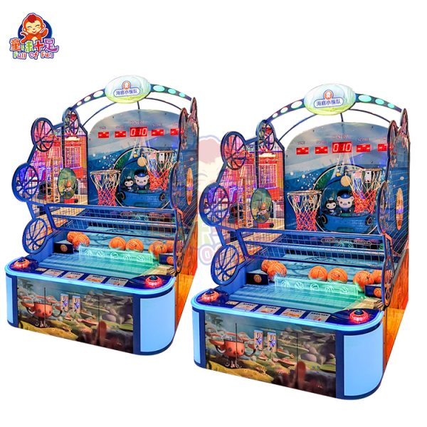 Kids' two-player arcade basketball machine with LED lights and fun gameplay.