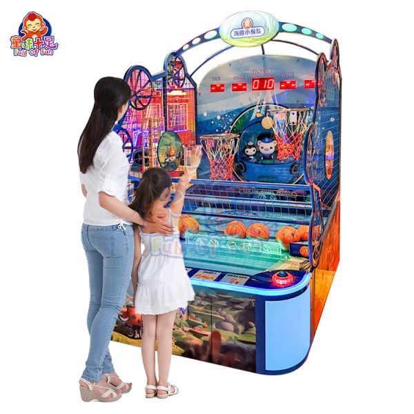 Kids' two-player arcade basketball machine with LED lights and fun gameplay.