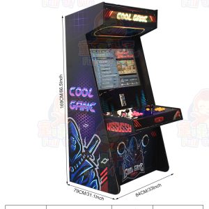 Coin-operated two-player arcade fighting machine for intense gaming.