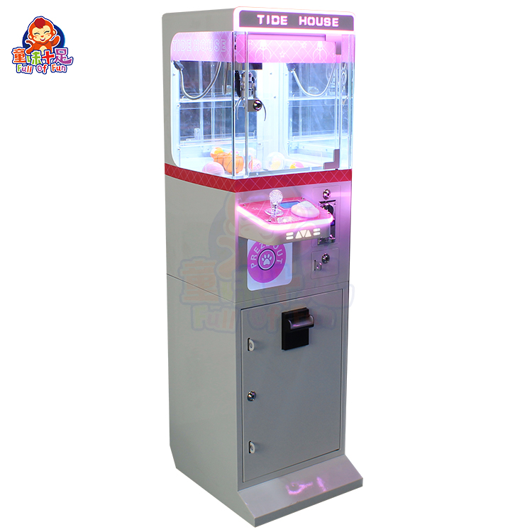 Premium claw machine with coin operation, sturdy build, and adjustable claw strength.