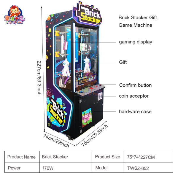 Tetris arcade game machine with vibrant display and simple controls, offering nostalgic gameplay.