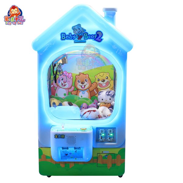 Baby Bear2-themed children's claw machine with bright colors, fun lights, and simple controls, perfect for young players.