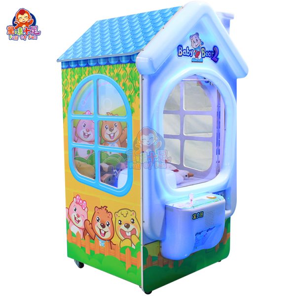 Baby Bear2-themed children's claw machine with bright colors, fun lights, and simple controls, perfect for young players.