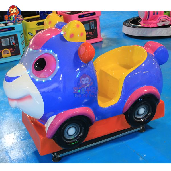 Kiddie ride featuring a cheerful bunny theme with bright colors, lights, and sound effects, designed for young children.